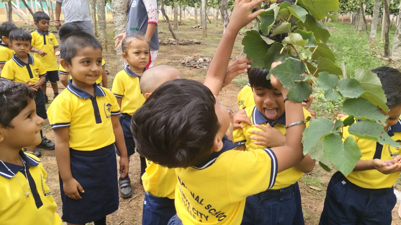 A child exploring at CMR International School